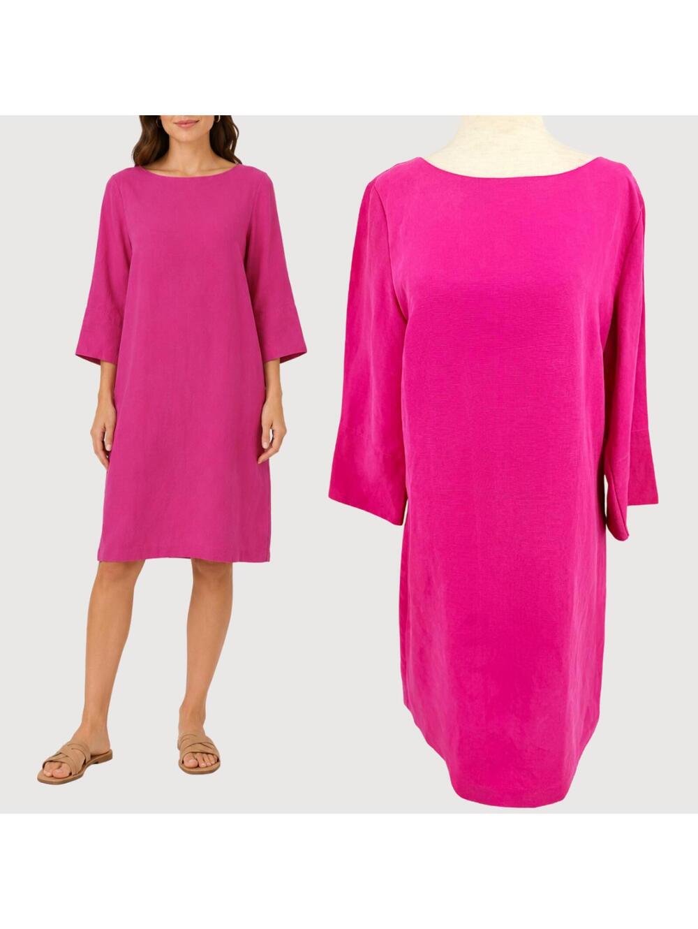 Steven Alan Linen Tencel Shift Dress Fuchsia Size 8